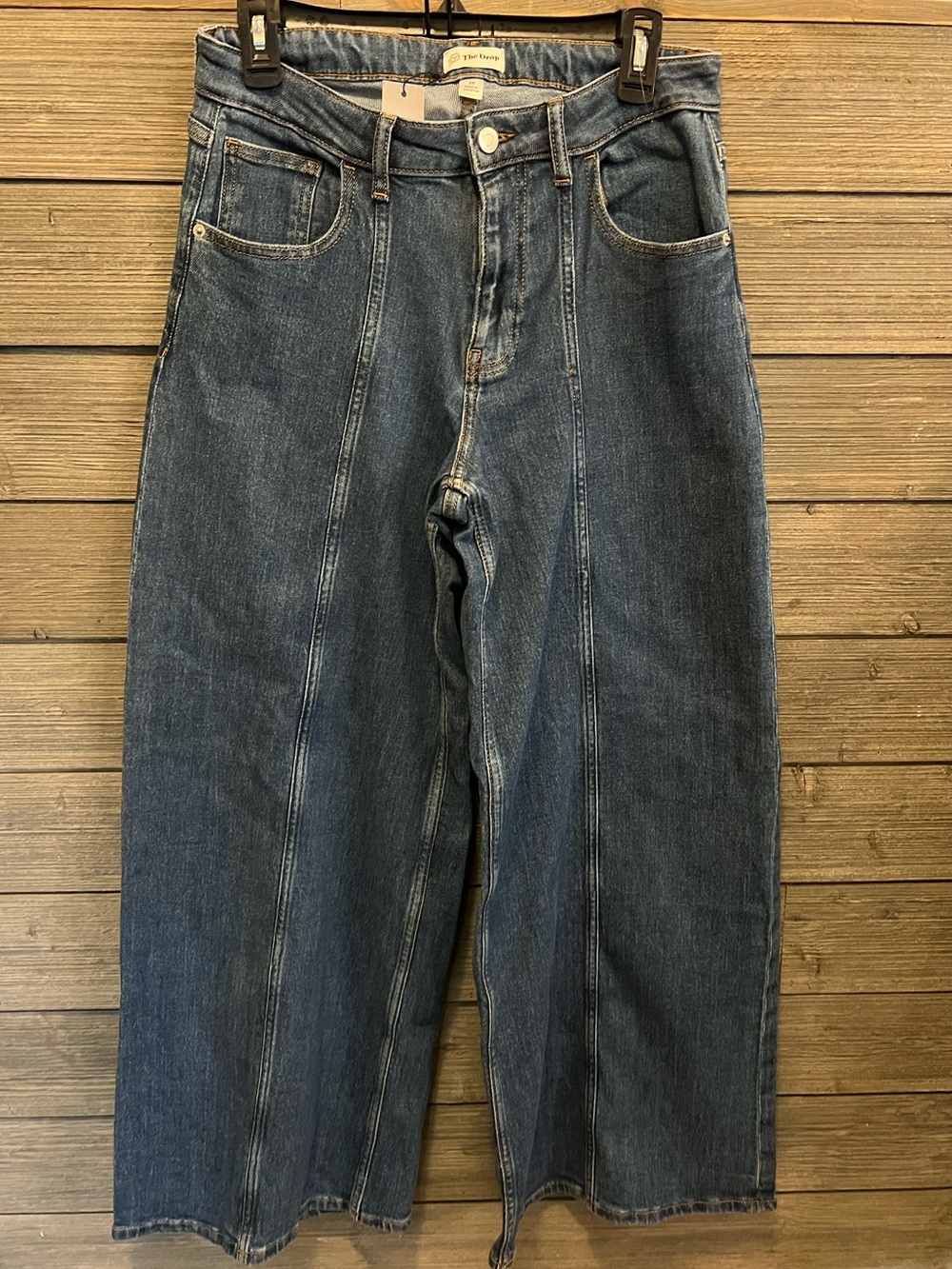 The Drop Wide Leg High Waist Flared Jeans - Dark Blue